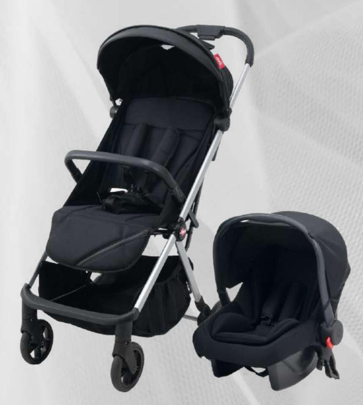 Joell Cabin Kabin Boy Puset / Tek Elle Otomatik Katlanır Gri-Siyah ( Set Ürün )