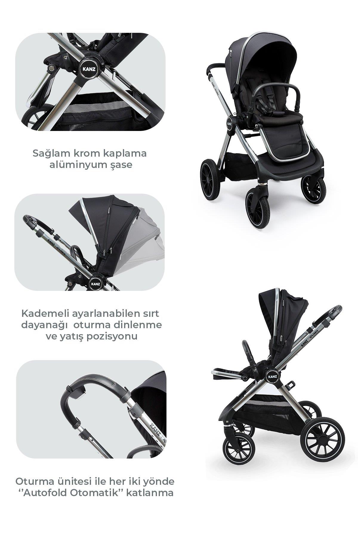 Kanz Explorer Autofold Travel Sistem Bebek Arabası Cole Black