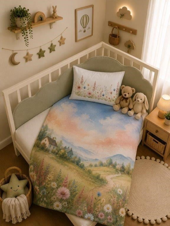 Kanz Home Kanz - Sweet Nest Baskılı  Müslin Set 4 Kat (knz-0069) Knz-0069.Aura--------