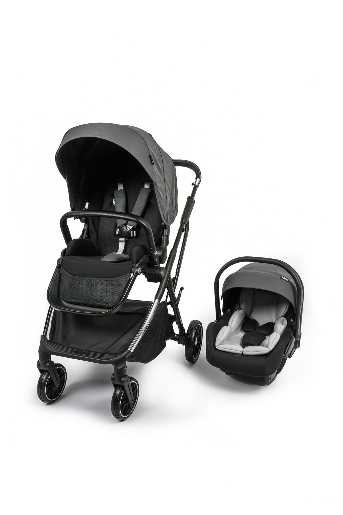 KANZ Thunder Kolay Katlanabilen Travel Sistem Bebek Arabası Sharkgrey