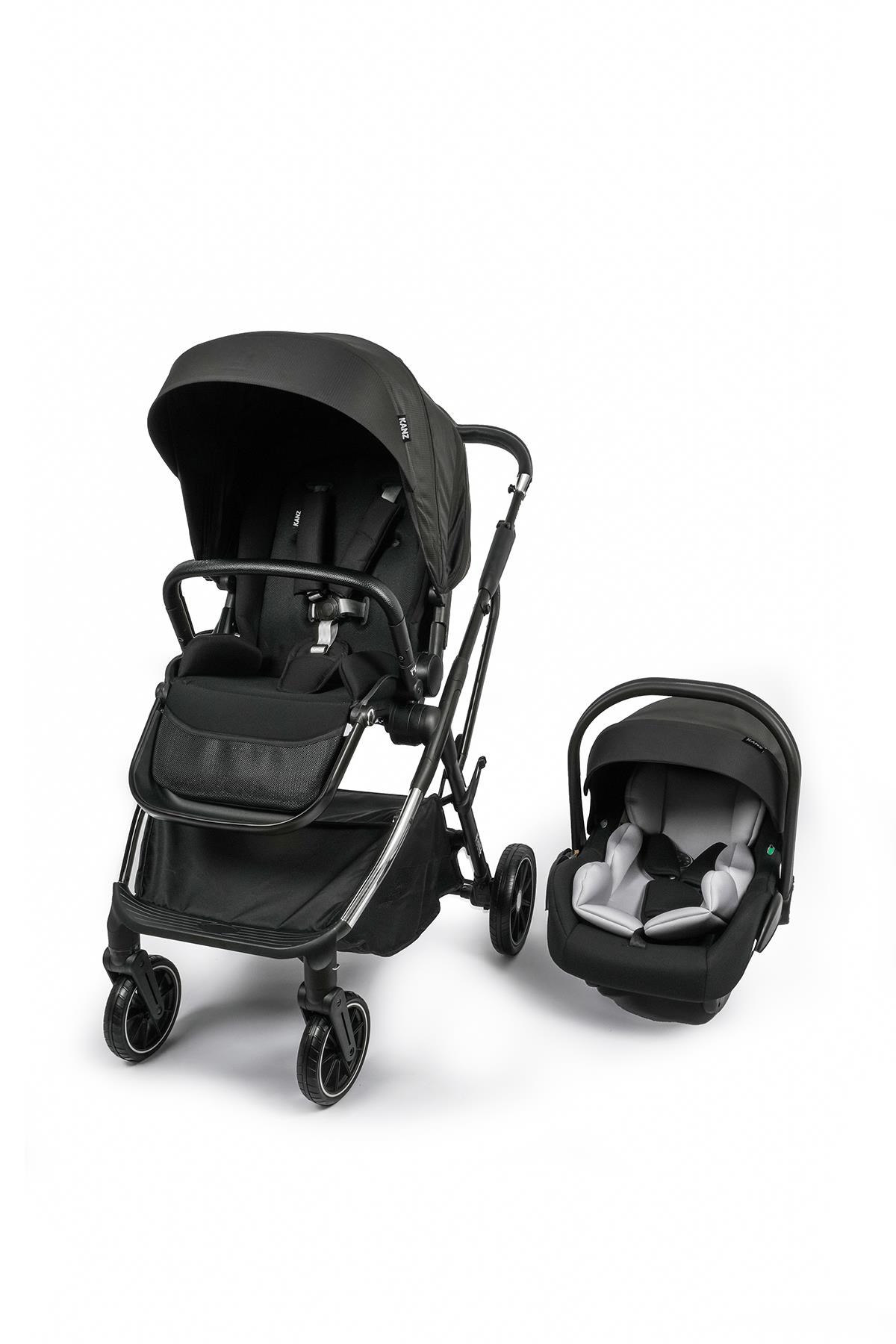 KANZ Thunder Kolay Katlanabilen Travel Sistem Bebek Arabası Oreoblack