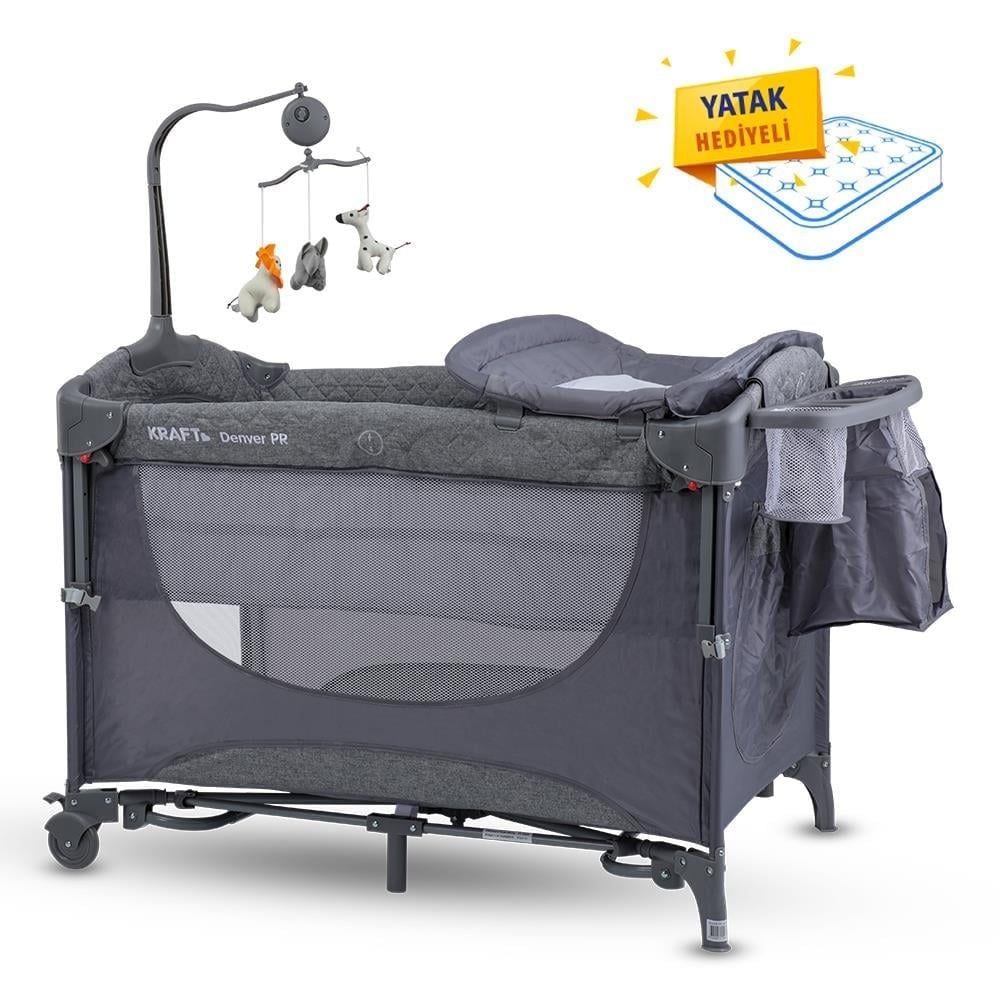 Kraft Denver Pr Oyun Parki (anne Yani-Yatak Hediyeli) 63*105cm - Light Grey