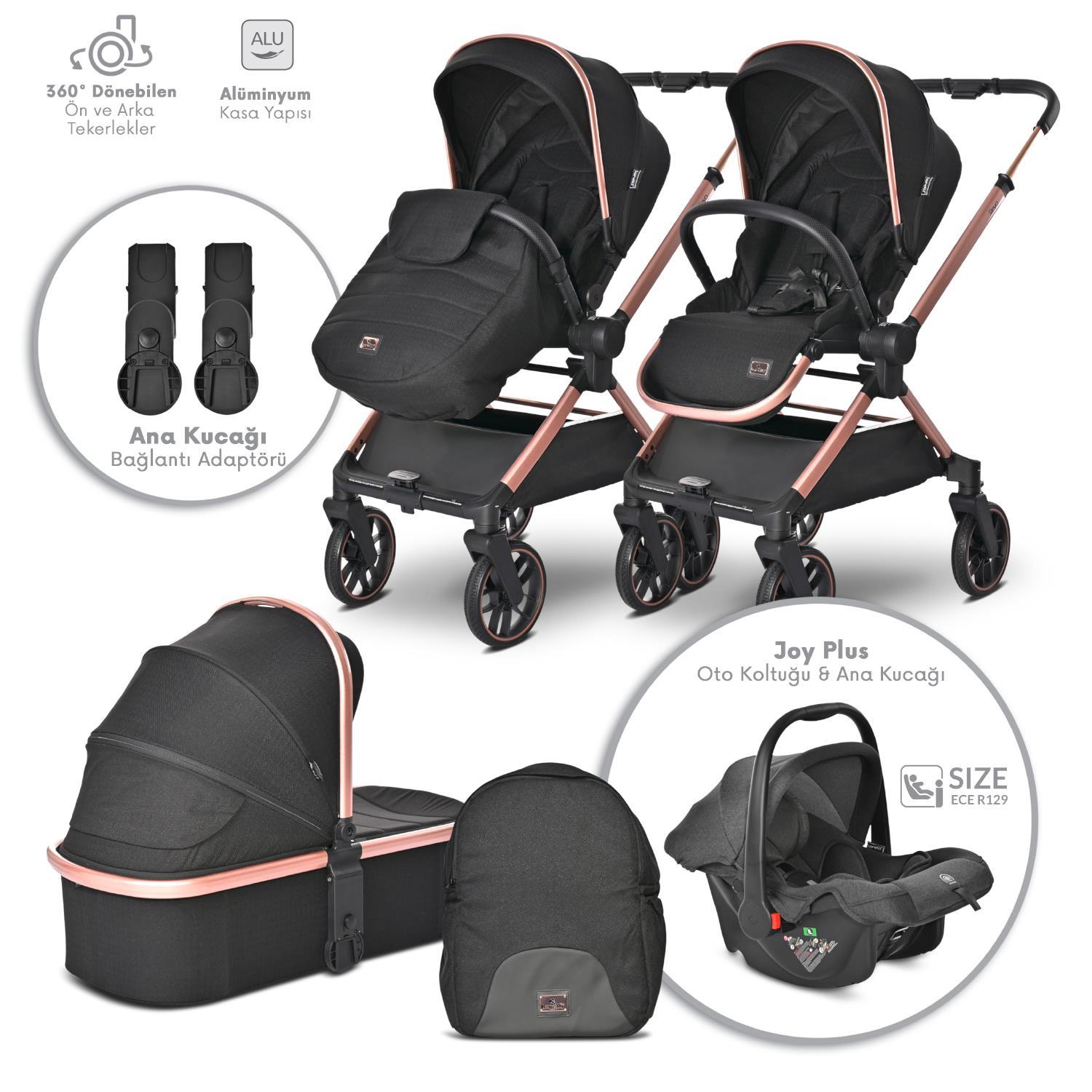 Lorelli Reya 3 in 1 Travel Sistem Bebek Arabası - Black 3800166113012