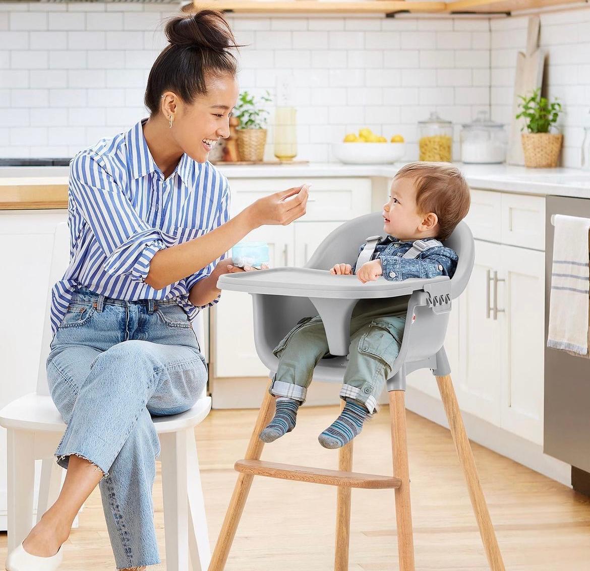 Moje 4 in 1 Ahşap Mama Sandalyesi Pudra 8682084709271