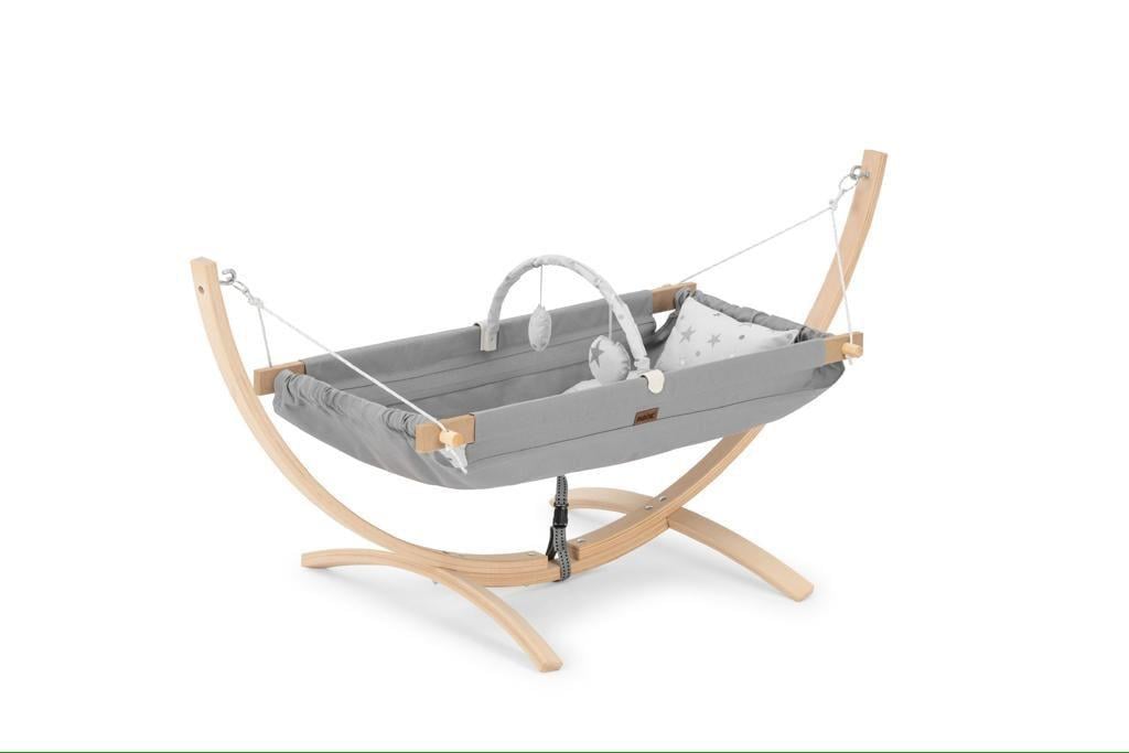 Moje Moon Ahşap Bebek Hamak Beşik Bebek Hamağı Gri