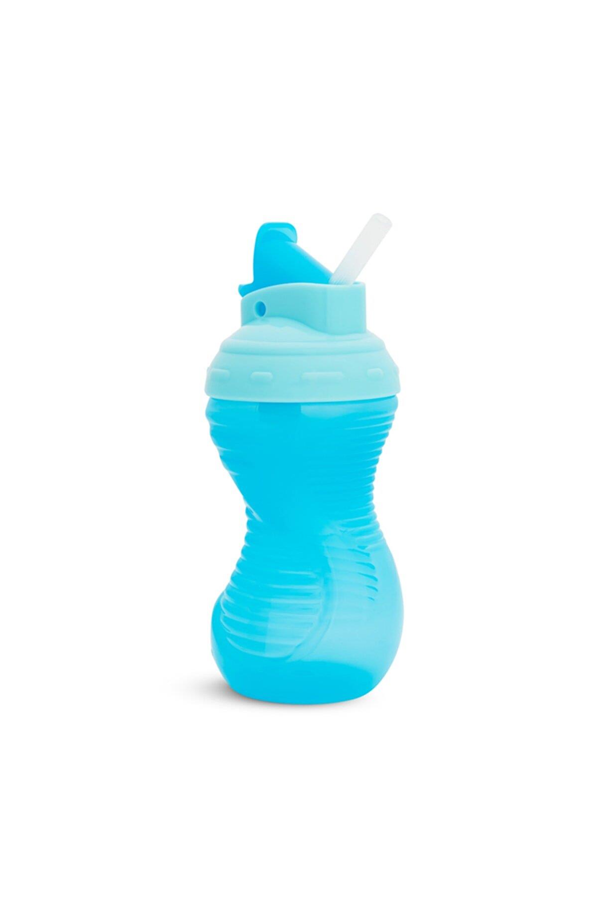 Munchkin Mighty Grip Pipetli Damlatmaz Alıştırma Bardağı, 296ml, 12 Ay, 1 Adet, Mavi 5019090113687