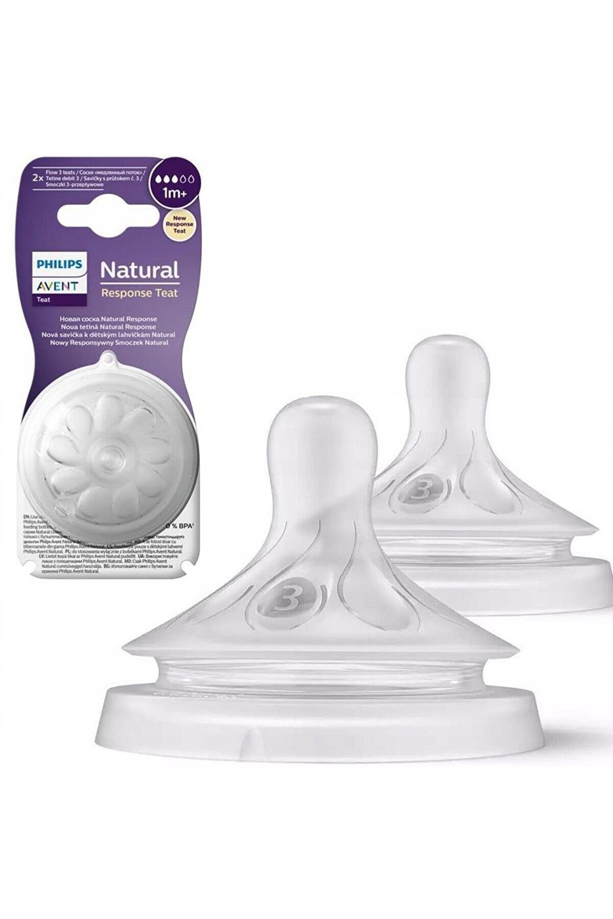 Philips Avent Natural Response 2'li Biberon Emziği, 3 Numara, 1 Ay+