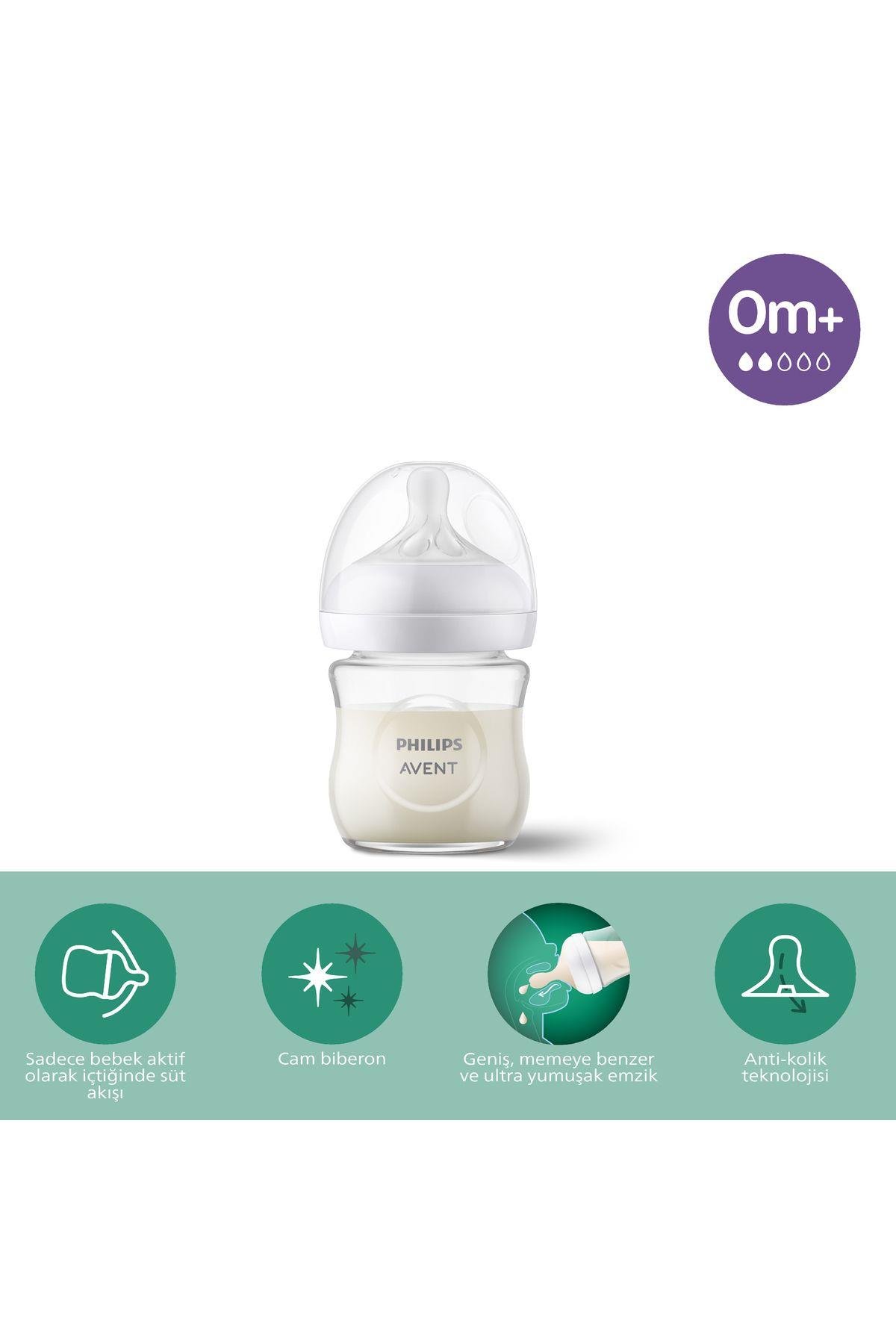 Philips Avent Scy930/01  Natural Response Doğal Tepkili Cam Biberon, 120ml, 0 Ay