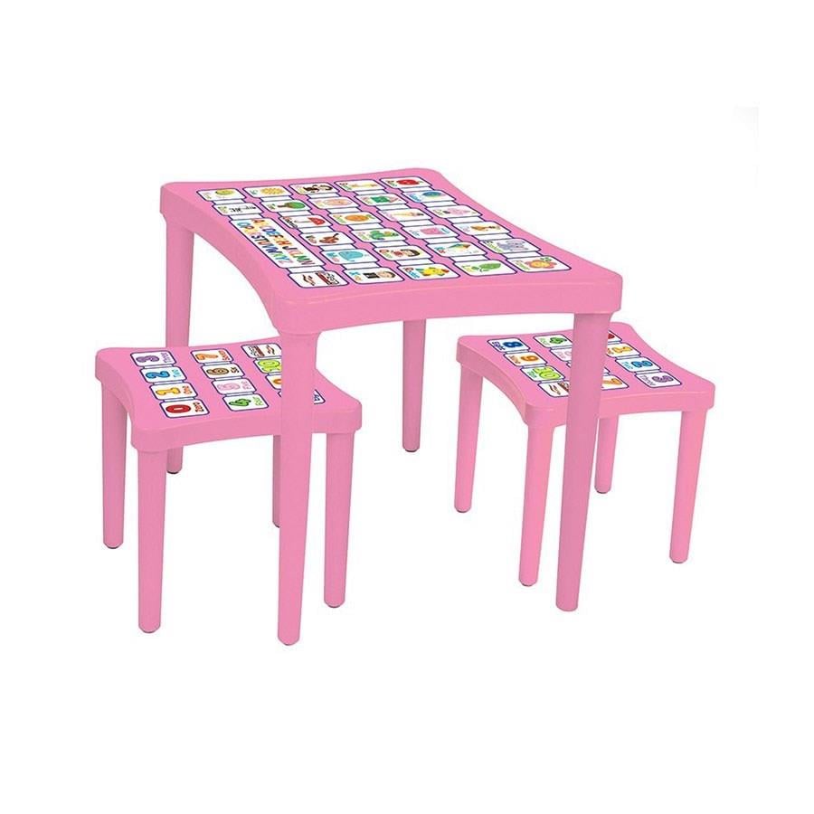 Pilsan Story İki Tabureli Masa Pembe