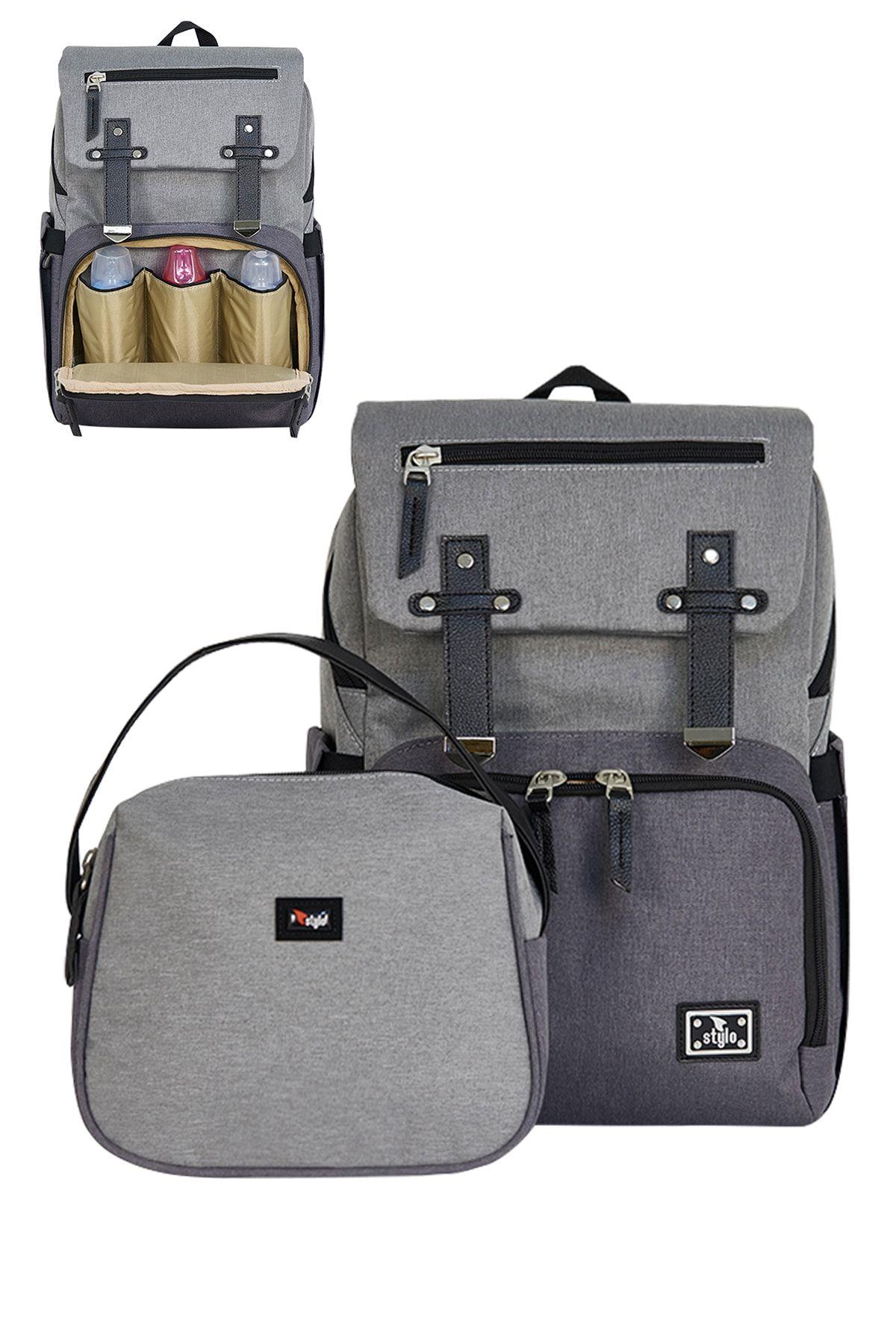 Stylo Working Mothers Bag Bebek Bakım Sırt Çantası (GRİ)