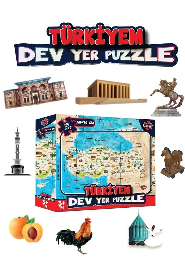 Toysan Dev Yer Puzzle 24 Parça Kds-3209 Karma Desen
