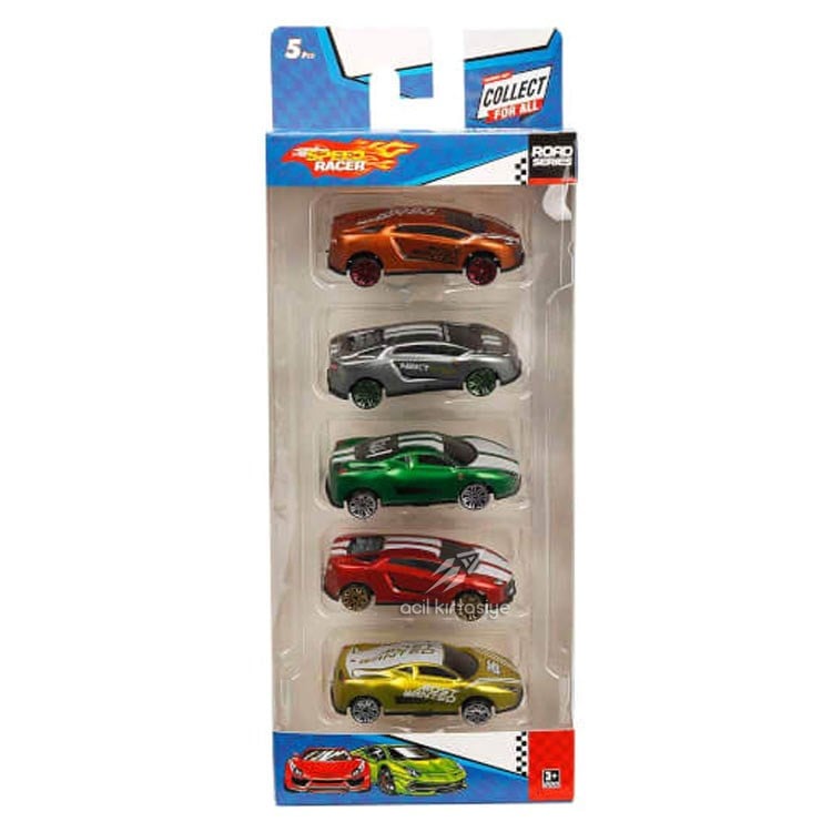 Toysan Toysan 5'li Speed Racer Metal Araba Toy-26