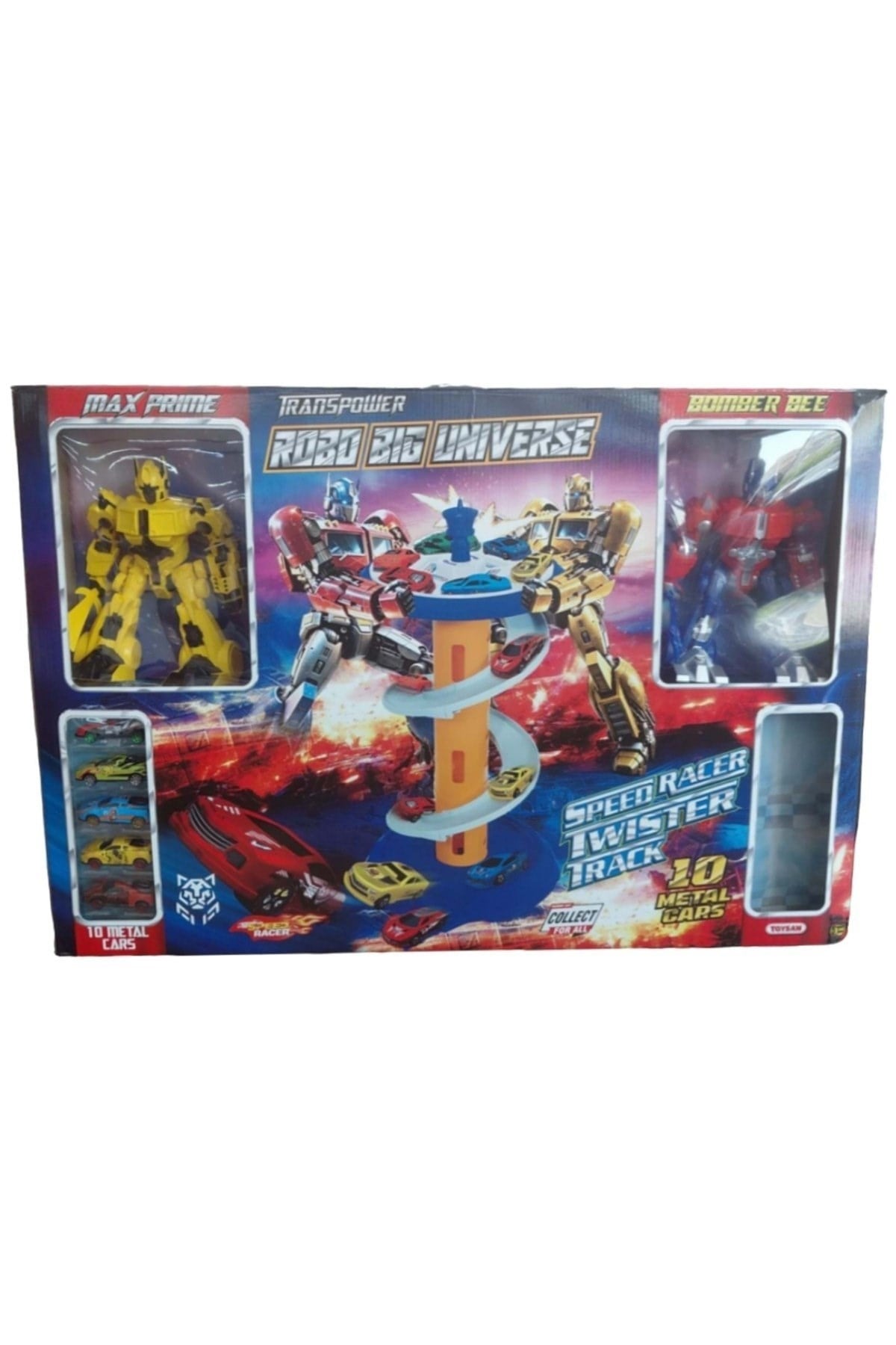 Toysan Toysan Transpower Robo Bıg Unıverse Speed Racer Twıster Track - 10 Metal Cars Toy-79