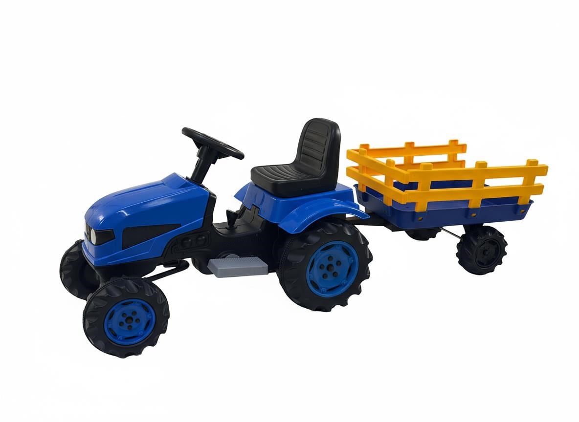 Uj Toys Akülü Römerklü Traktör 6 Volt Mavi