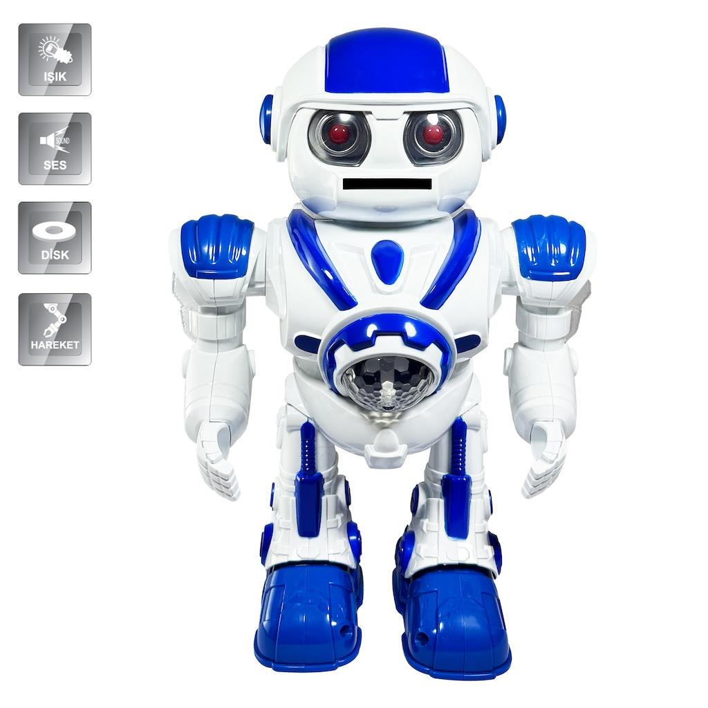 Vardem Işıklı ve Müzikli Disk Atan Uzay Savaşçısı Pilli Robot