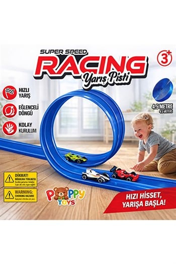 3F 21st Century 21世紀トイズ アメリカーズファイネスト POPPYTOYS Esnek Yarış-Aksiyon Pisti 4.5 Mt - Flex track 868552450040