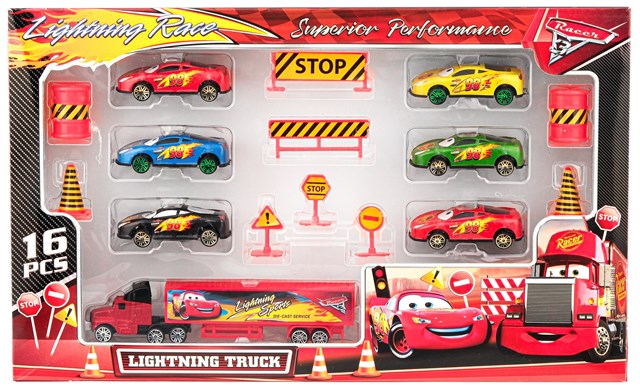 Toysan Racer Tır Seti Trafik Levhalı 6'lı Metal Arabalı Spr-59