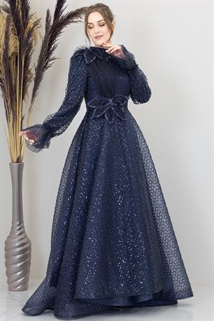 Adel Tesettür Abiye Lacivert