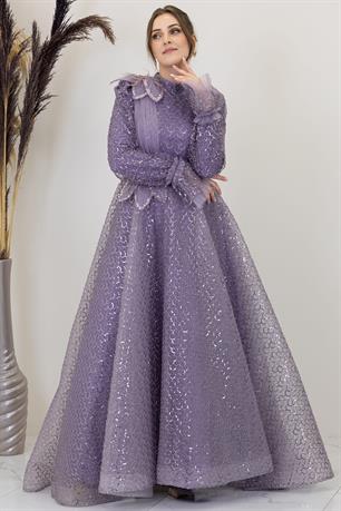 Adel Tesettür Abiye Lavanta