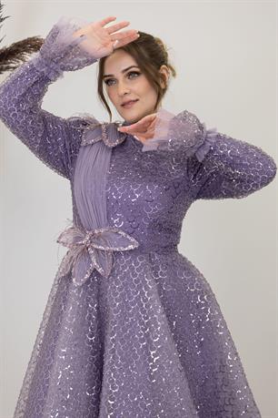 Adel Tesettür Abiye Lavanta