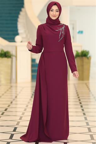 Adel Tesettür Abiye Mürdüm