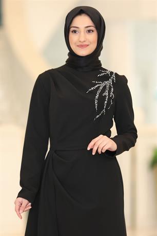 Adel Tesettür Abiye Siyah