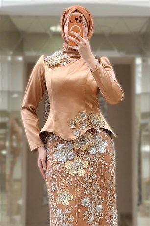 Adelya Tesettür Abiye Soğan Kabuğu