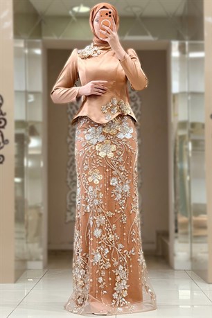 Adelya Tesettür Abiye Soğan Kabuğu