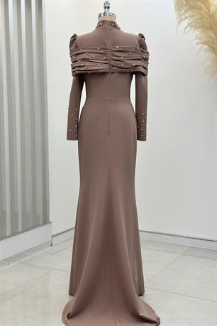 Aden Tesettür Abiye Karamel