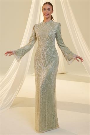 Afra Tesettür Abiye Mint