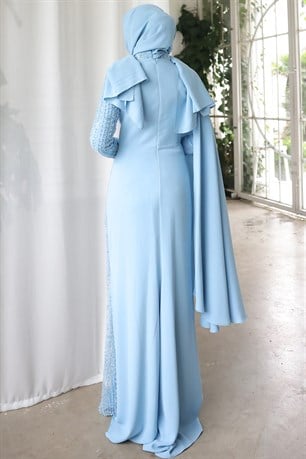 Ahsen Tesettür Abiye Bebe Mavi