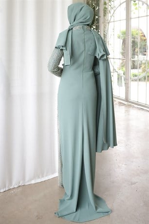 Ahsen Tesettür Abiye Mint