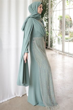 Ahsen Tesettür Abiye Mint