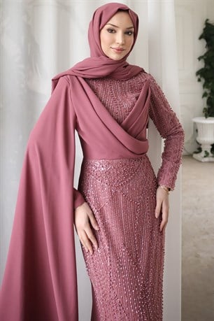 Ahsen Tesettür Abiye Pudra