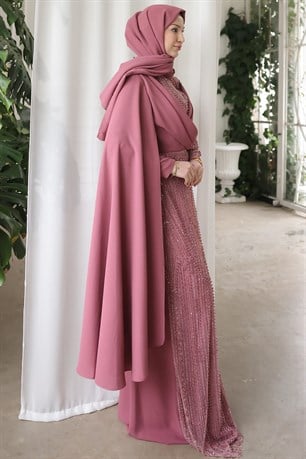 Ahsen Tesettür Abiye Pudra