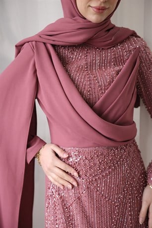 Ahsen Tesettür Abiye Pudra