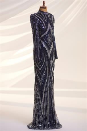 Alanur Tesettür Abiye Lacivert