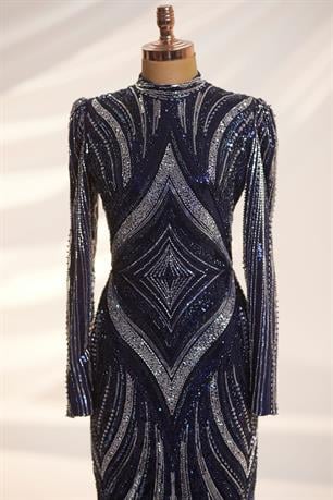 Alanur Tesettür Abiye Lacivert