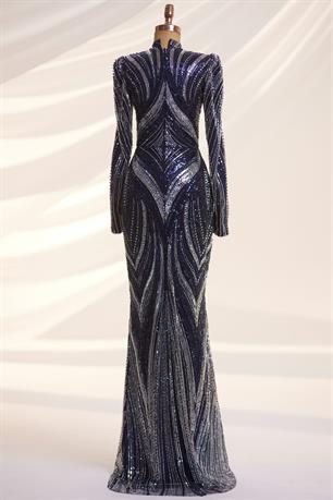 Alanur Tesettür Abiye Lacivert