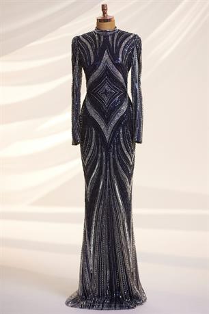 Alanur Tesettür Abiye Lacivert