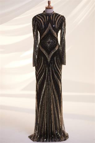 Alanur Tesettür Abiye Siyah