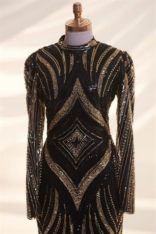 Alanur Tesettür Abiye Siyah