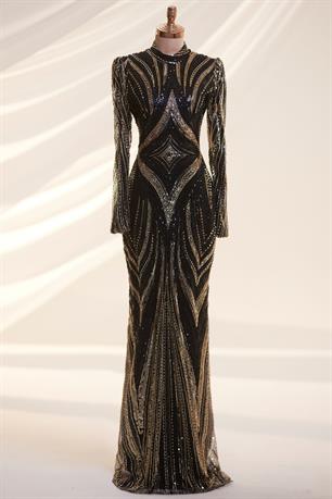 Alanur Tesettür Abiye Siyah