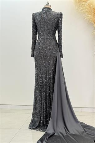 Alessa Tesettür Abiye Antrasit