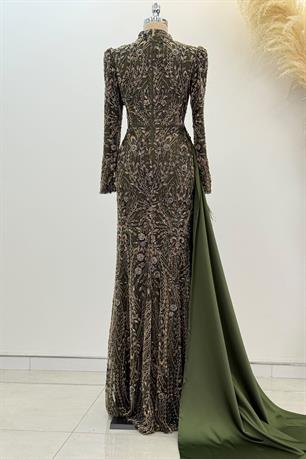 Alessa Tesettür Abiye Haki