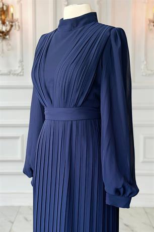 Alina Piliseli Tesettür Abiye Lacivert