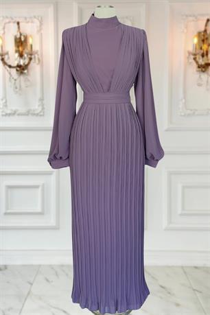 Alina Piliseli Tesettür Abiye Lavanta