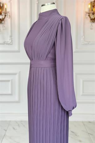 Alina Piliseli Tesettür Abiye Lavanta