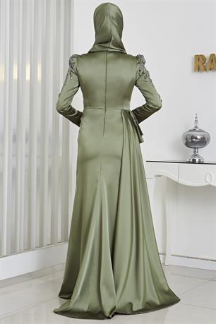 Alina Tesettür Abiye Haki