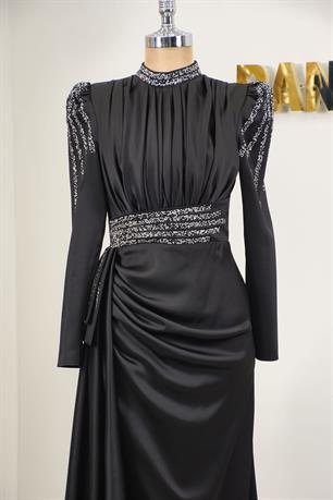 Alina Tesettür Abiye Siyah